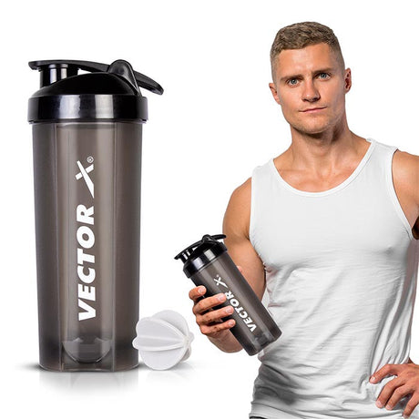 Vector X Nitro High Quality 700 ml Capacity Shaker With Strong Plastic Body Material - 0.5 PP Grade (100% BPA Free, No Toxins) Perfect for Mixing Whey Protein Powder, Smoothies and other Supplements|Gym Water Bottle with Blender Ball