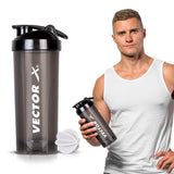 Vector X Nitro High Quality 700 ml Capacity Shaker With Strong Plastic Body Material - 0.5 PP Grade (100% BPA Free, No Toxins) Perfect for Mixing Whey Protein Powder, Smoothies and other Supplements|Gym Water Bottle with Blender Ball