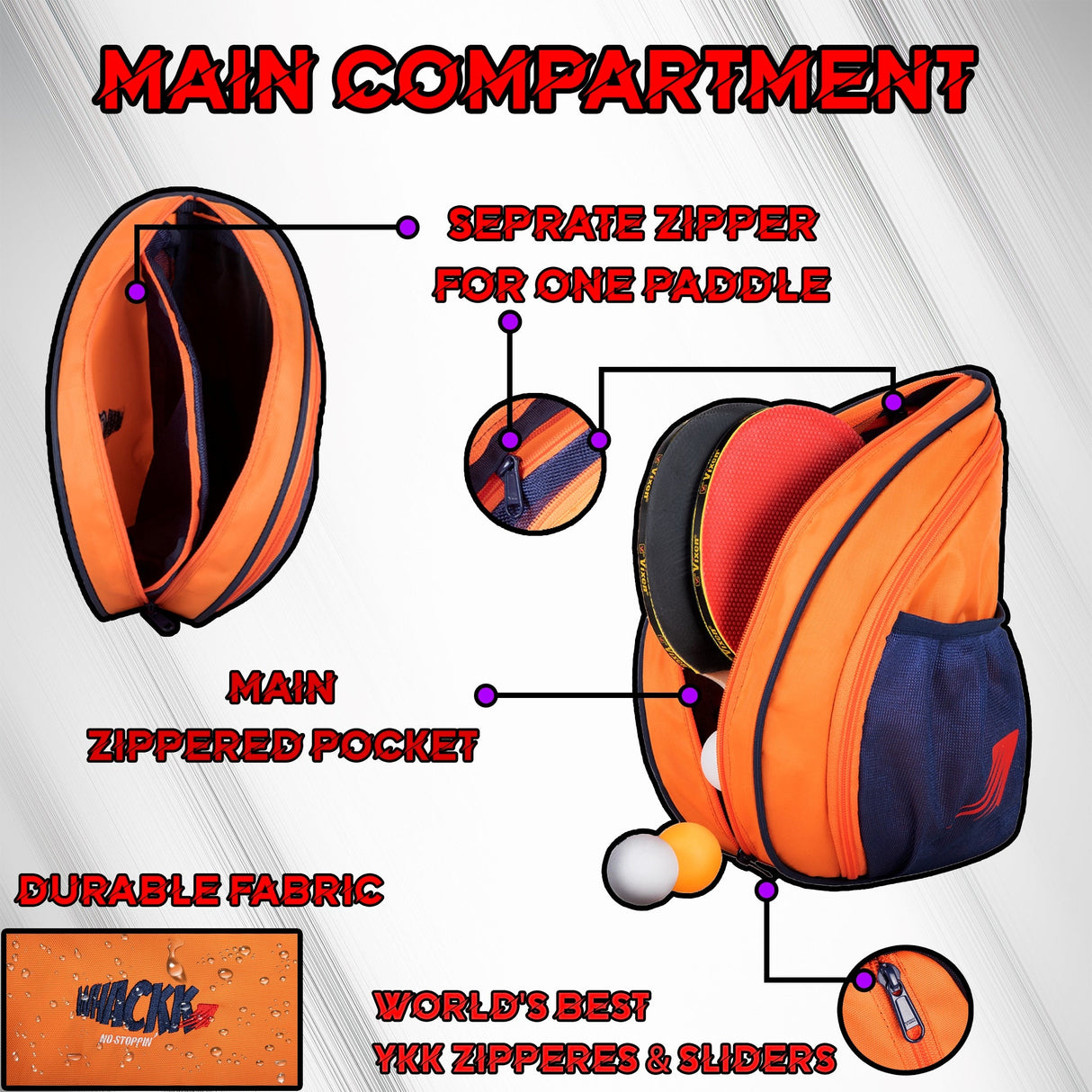 Twirl 5L Orange| Unisex Table Tennis Equipment Bag | Tennis Case | Racket Case | TT Bag Cover |Ping Pong Paddle Case|Case Bag Double-Sided |Professional |Bat Protector Pouch |Travel