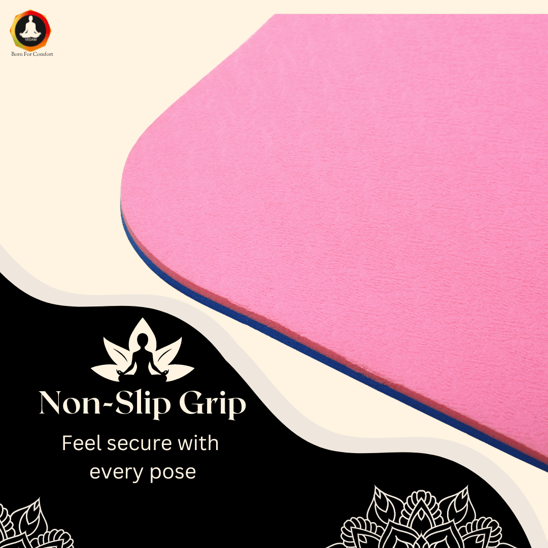 Vedam 6mm TPE Material Yoga and Exercise Mat (Pink)