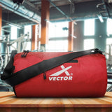 Vector X Attacker Polyester Gym Bag|Shoulder Bag|Sports Bag|Sports & Travel Bag|Duffle Bags for Men & Women|Exercise and Fitness|Black | Capacity - 20 Liter