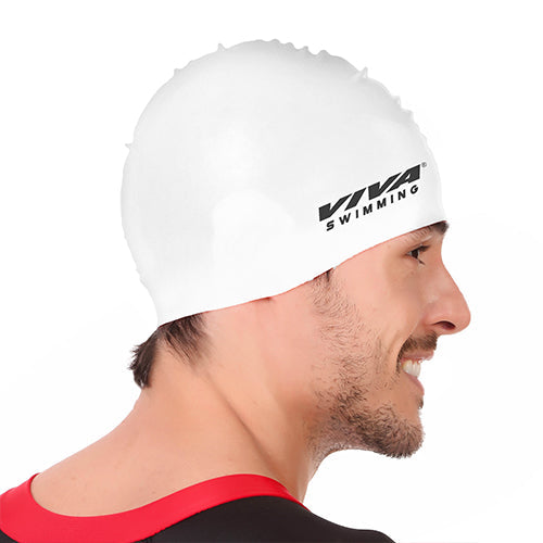 Viva Swimming Silicone Swimming Cap Unisex Soft Waterproof Swimming Pool Head Cap Water Sports Long Hair for Children Kids Boys Girls of All Age (Universal Size, Multicolour)