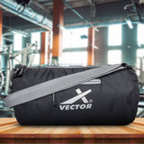Vector X Attacker Polyester Gym Bag|Shoulder Bag|Sports Bag|Sports & Travel Bag|Duffle Bags for Men & Women|Exercise and Fitness|Black | Capacity - 20 Liter