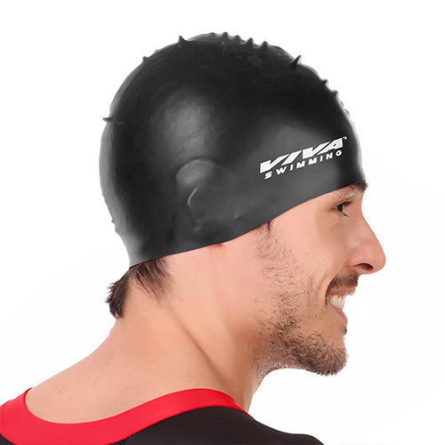 Viva Swimming Silicone Swimming Cap Unisex Soft Waterproof Swimming Pool Head Cap Water Sports Long Hair for Children Kids Boys Girls of All Age (Universal Size, Multicolour)