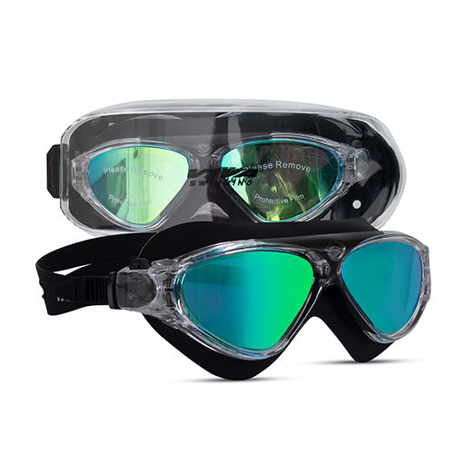 Viva Swimming Unicorn Professional Play Swimming Goggles|Anti-Fog, UV Protection|One Piece With Mirror Lens for Men & Women|Branded Case Packing