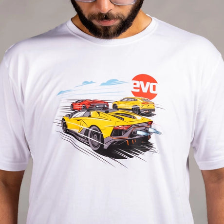 Lambos | T-Shirt | EVO India | White | KIBI SPORTS