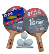 STAG GLOBAL Anywhere Everywhere Table Tennis Playset 2 Rackets & 3 Balls (Ball Colour - White)