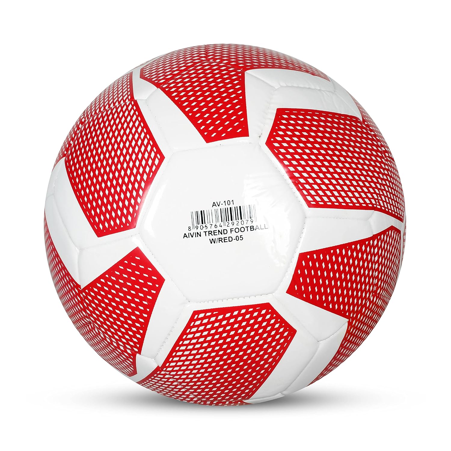 AIVIN Trend Football Machine Stitched Football Game, for Training, Match, Sports, Playing, Outdoor Ball, Durable & Water Resistance Football for Practice, 32 Panel, Size-5 (Red/White)