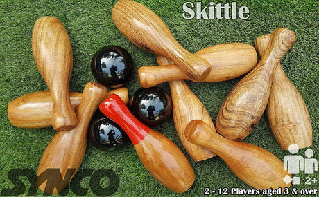 Synco Wooden Lawn Bowling & Ring Toss Game for Kids and Adults | 2-in-1 Game Set