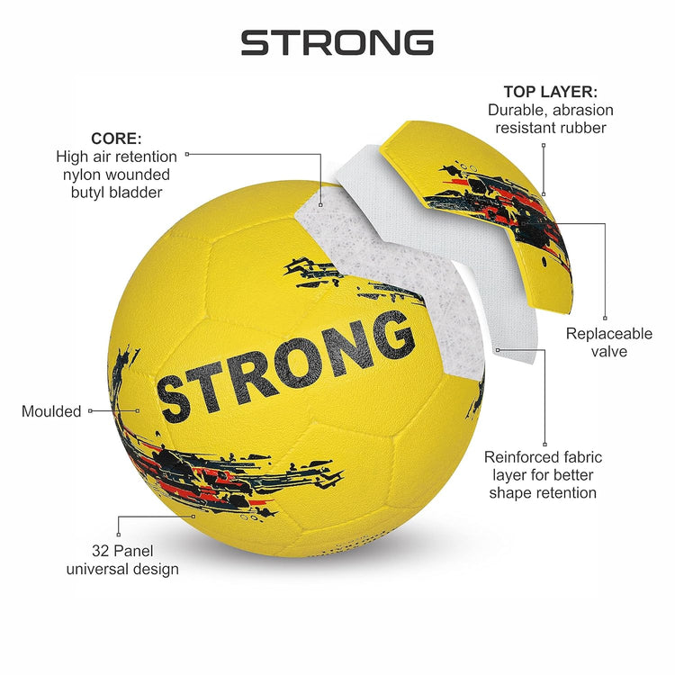 AIVIN Strong Moulded Football Rubberized Moulded/Suitable for Hard Ground Without Grass/Training Ball/Soccer Ball for Men/Women/Football Size -5(Yellow)