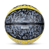 AIVIN Back Street Basketball, Rubberized Moulded Basketball Game, for Match, Training, Outdoor Ball, Durable for Practice, Suitable for All Surface, 8 Panel, Material-Rubber (Yellow/Black) Size 7
