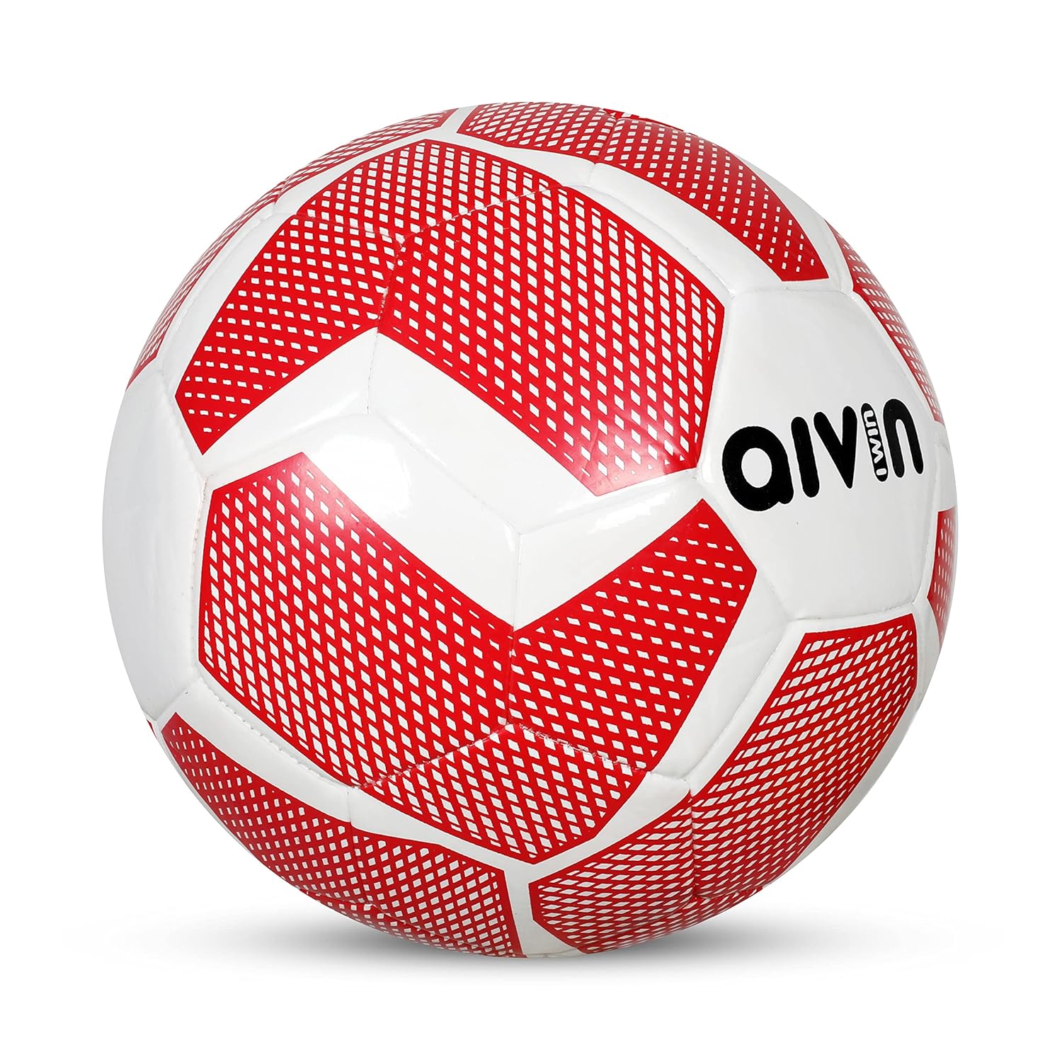 AIVIN Trend Football Machine Stitched Football Game, for Training, Match, Sports, Playing, Outdoor Ball, Durable & Water Resistance Football for Practice, 32 Panel, Size-5 (Red/White)