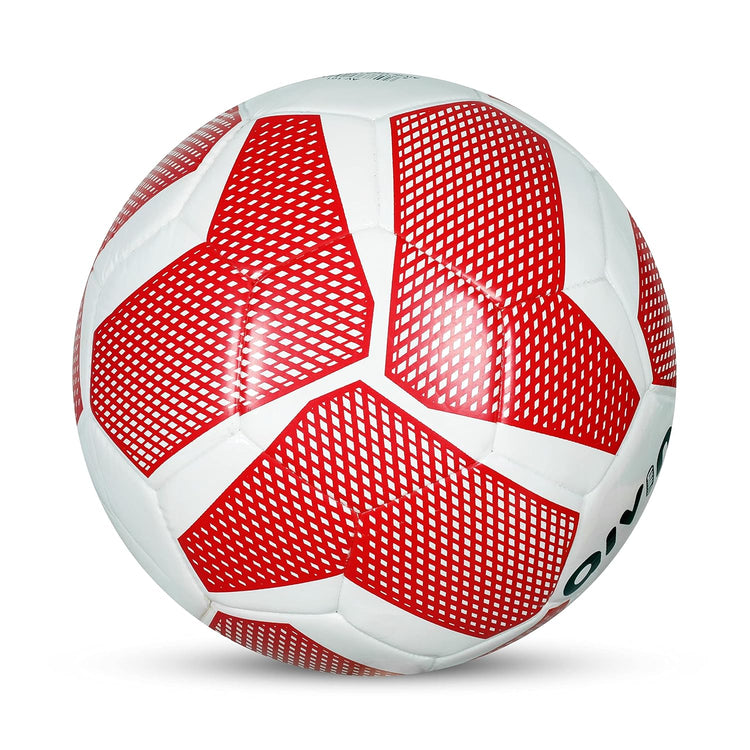AIVIN Trend Football Machine Stitched Football Game, for Training, Match, Sports, Playing, Outdoor Ball, Durable & Water Resistance Football for Practice, 32 Panel, Size-5 (Red/White)