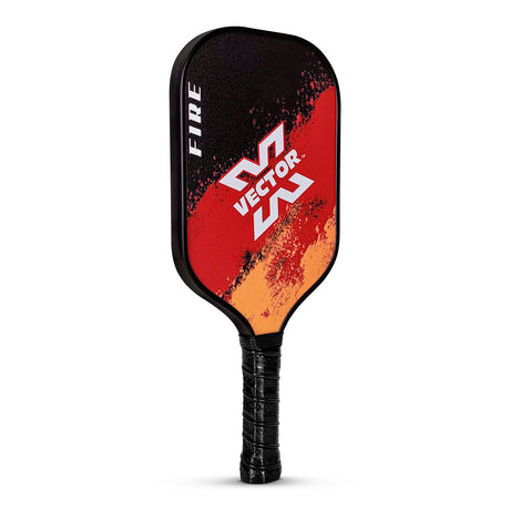 Vector X FIRE Pickle Bat, Lightweight Carbon Fiber Material, Face Honeycomb Composite Core Paddle Low Edge Guard, Durable, Lightweight Pickleball Racket (1 Racket+ 2 Pickle Ball+Carry Bag)
