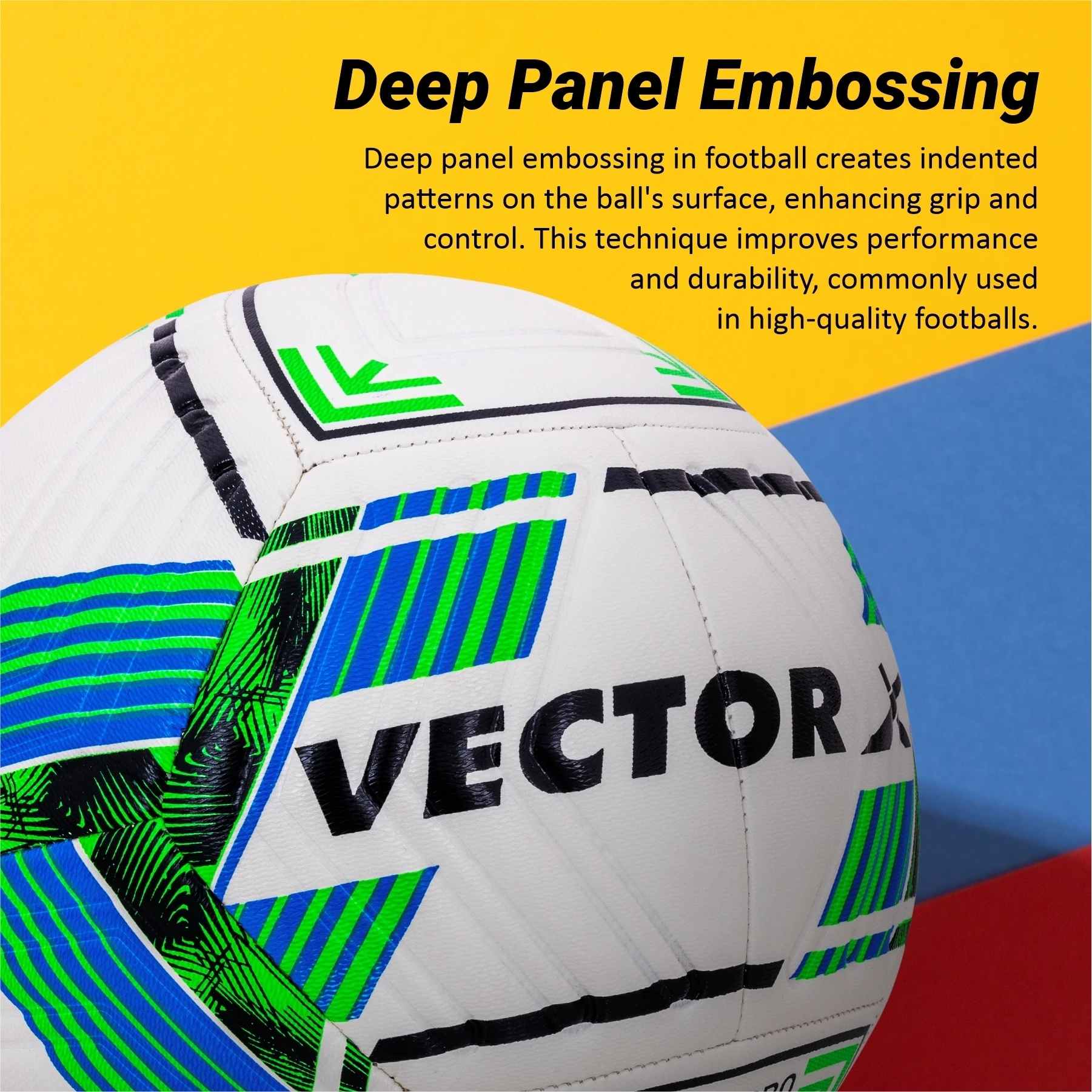 VECTOR X Premium Neuno Pro TPU 3D Embossed Machine Stitched Football - (Standard, Pack of 1)