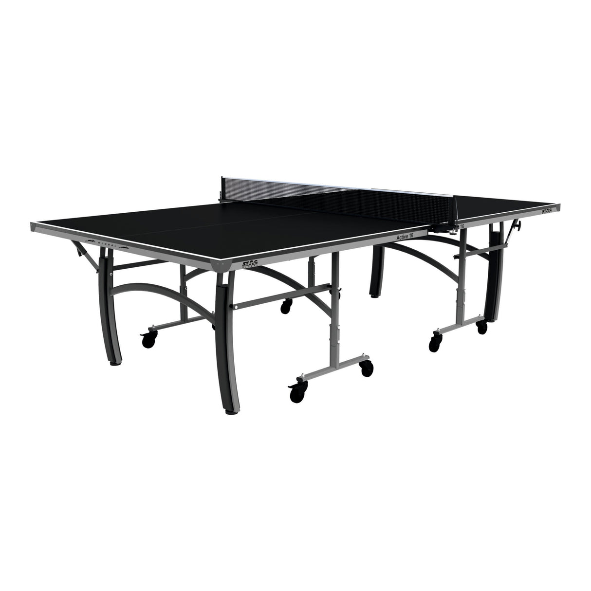 STAG GLOBAL Active Series Table Tennis Table (2025 Model) With 2 Racket, 6 Balls, Clamp Net, 1 Cover