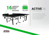 STAG GLOBAL Active Series Table Tennis Table (2025 Model) With 2 Racket, 6 Balls, Clamp Net, 1 Cover