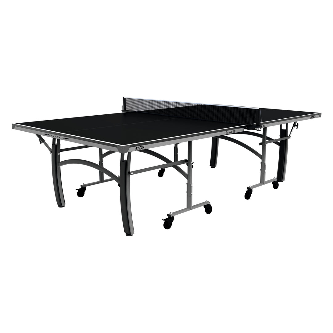 STAG GLOBAL Active Series Table Tennis Table (2025 Model) With 2 Racket, 6 Balls, Clamp Net, 1 Cover