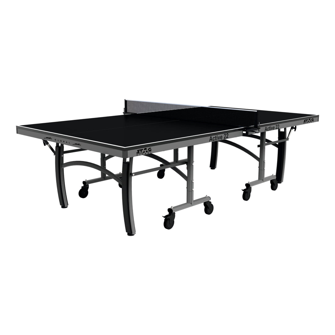 STAG GLOBAL Active Series Table Tennis Table (2025 Model) With 2 Racket, 6 Balls, Clamp Net, 1 Cover