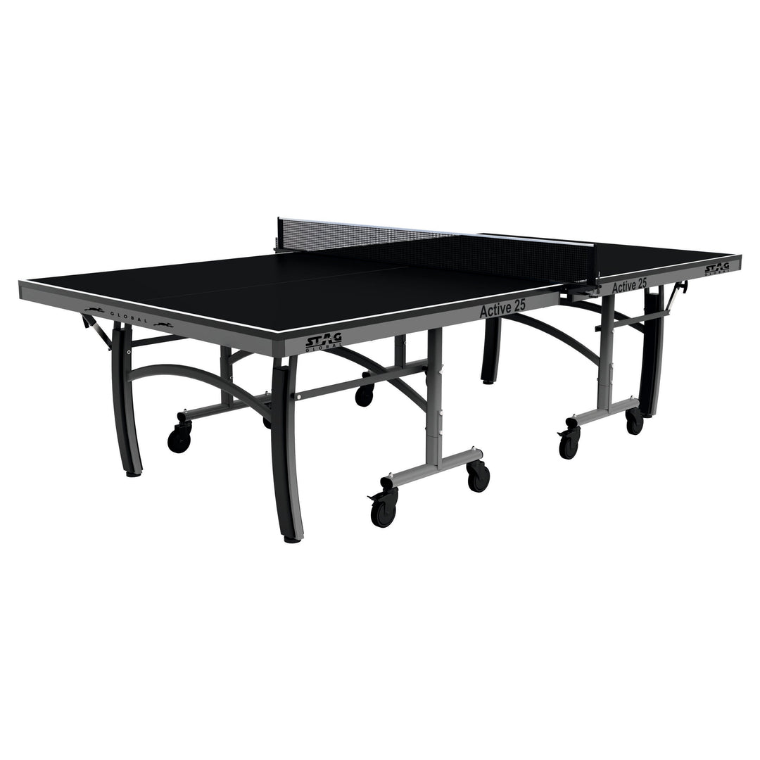 STAG GLOBAL Active Series Table Tennis Table (2025 Model) With 2 Racket, 6 Balls, Clamp Net, 1 Cover