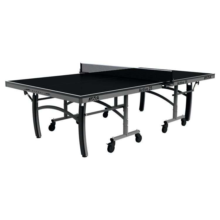 STAG GLOBAL Active Series Table Tennis Table (2025 Model) With 2 Racket, 6 Balls, Clamp Net, 1 Cover
