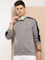 Alcis Men Grey Colourblocked Sweatshirt