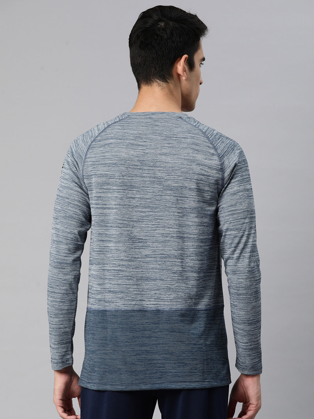 Alcis Men Brand Logo Printed Anti Static Slim Fit Grey T-shirt