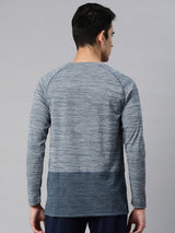 Alcis Men Brand Logo Printed Anti Static Slim Fit Grey T-shirt