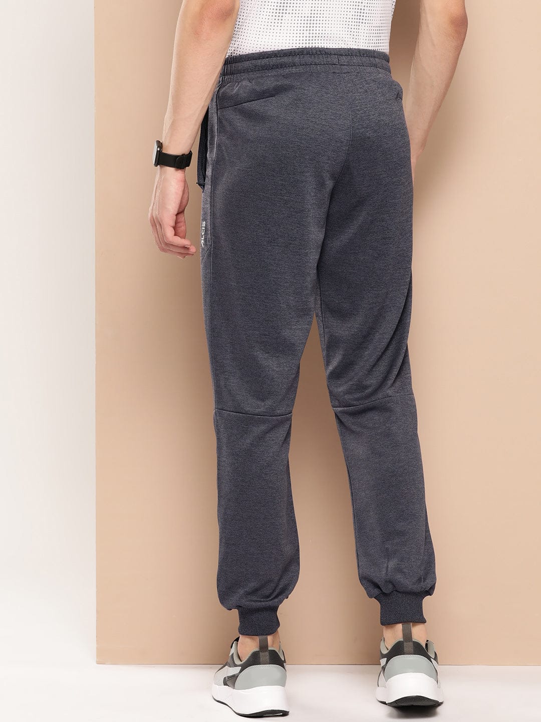 Alcis Men Grey Typography Printed Slim Fit Joggers