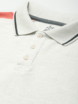 Alcis Men Off White Red Printed Polo Collar T-shirt