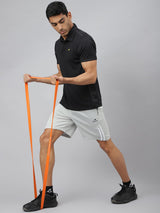 Alcis Men Black Train-Tech Anti-Static Slim-Fit Training Polo T-Shirt