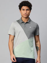 Alcis Men Colourblocked Polo Collar Anti Static Slim Fit T-shirt