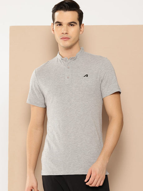 Grey Polo Collar Dry Tech Yoga or Gym T-shirt