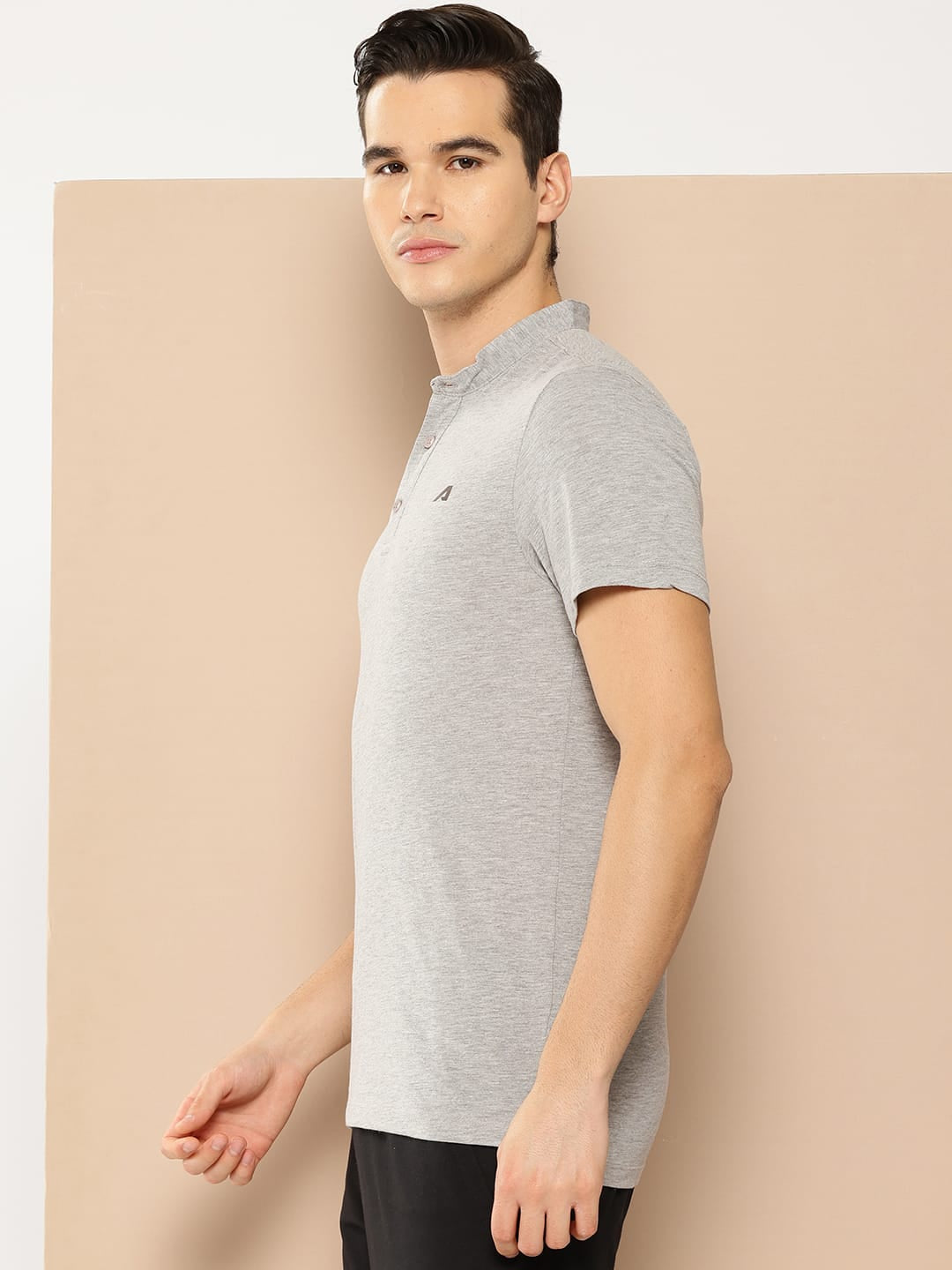 Grey Polo Collar Dry Tech Yoga or Gym T-shirt