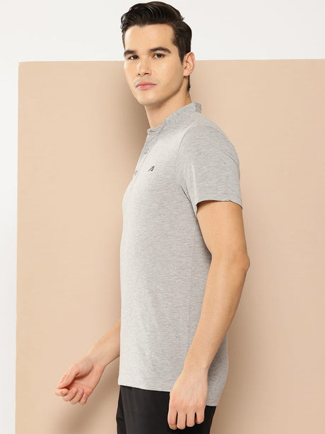 Grey Polo Collar Dry Tech Yoga or Gym T-shirt