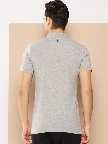 Grey Polo Collar Dry Tech Yoga or Gym T-shirt