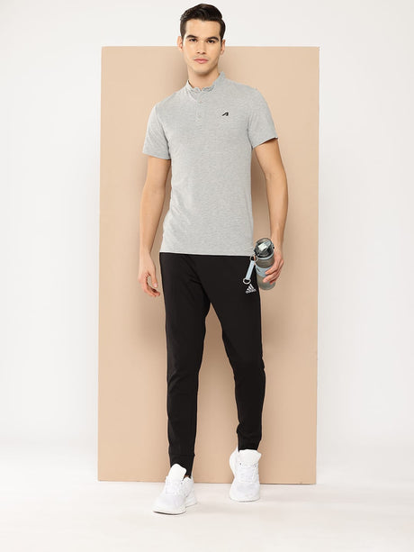 Grey Polo Collar Dry Tech Yoga or Gym T-shirt