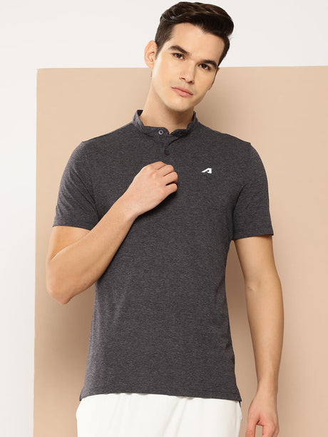Charcoal Polo Collar Dry Tech Yoga or Gym T-shirt