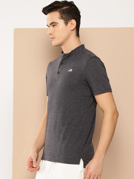 Charcoal Polo Collar Dry Tech Yoga or Gym T-shirt