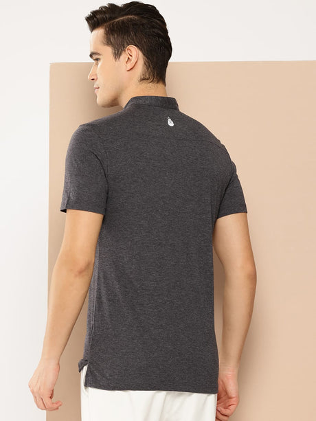 Charcoal Polo Collar Dry Tech Yoga or Gym T-shirt