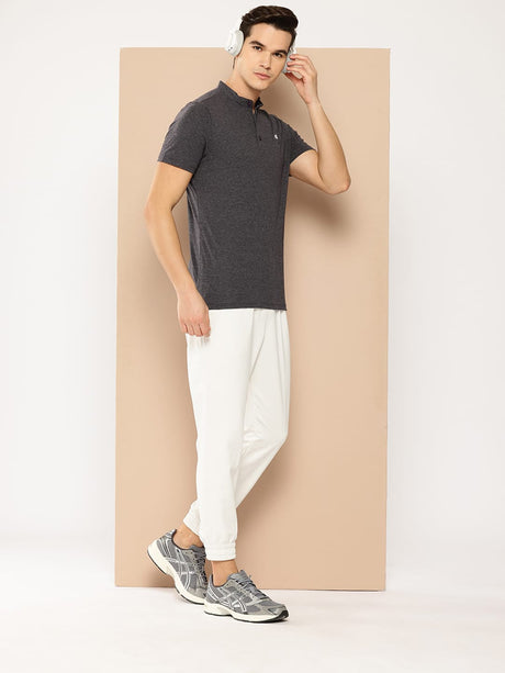 Charcoal Polo Collar Dry Tech Yoga or Gym T-shirt