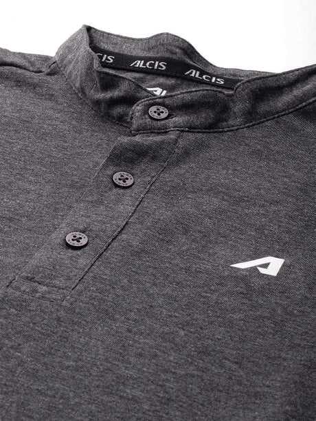 Charcoal Polo Collar Dry Tech Yoga or Gym T-shirt