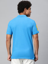 Alcis Men Typography Printed Polo Collar Dry Tech Slim Fit T-shirt