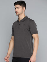 Alcis Men Grey Polo Collar Anti Static Slim Fit Sports