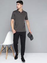 Alcis Men Grey Polo Collar Anti Static Slim Fit Sports