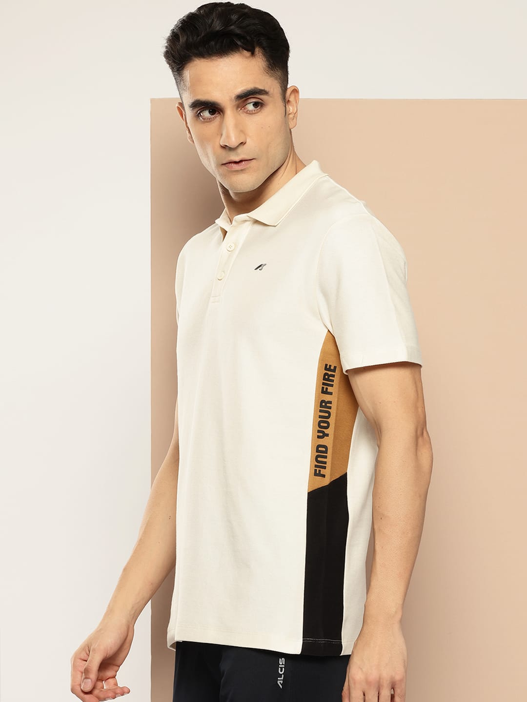 Alcis Men Graphical Panel Polo T-Shirt