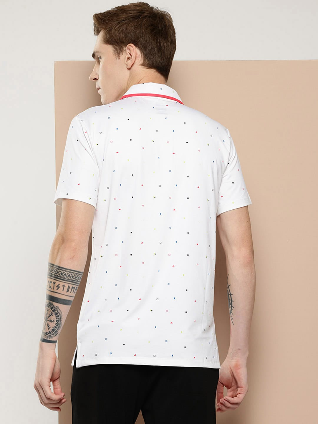 White Printed Golf Polo