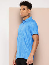 Alcis Men Blue Printed Polo Collar Golf T-Shirt