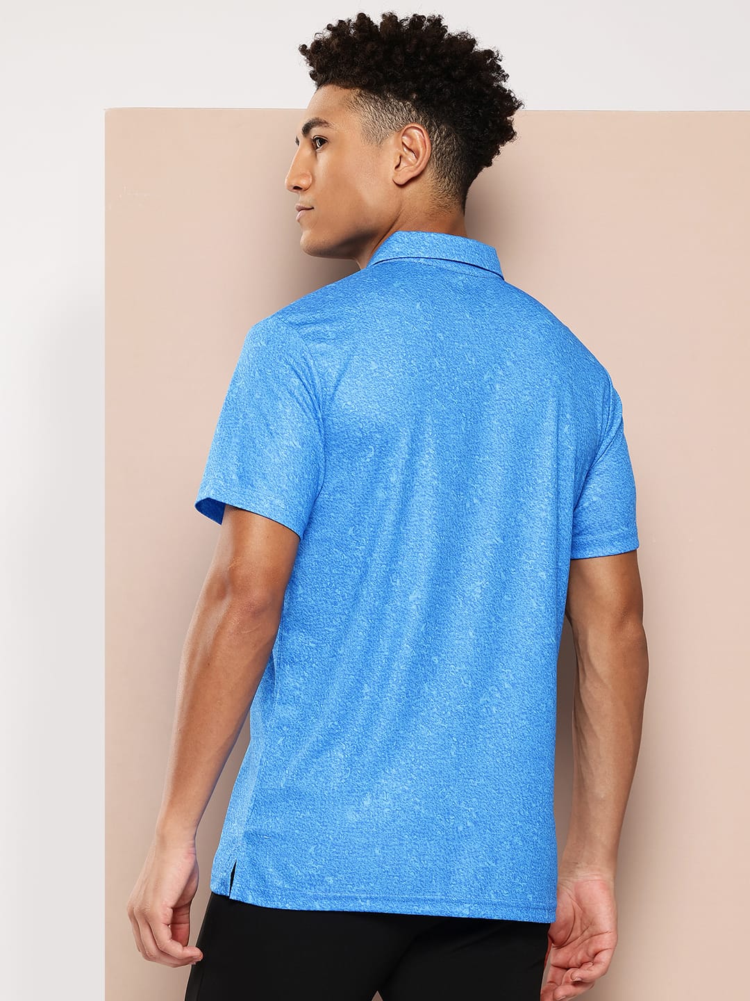 Alcis Men Blue Printed Polo Collar Golf T-Shirt