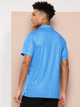 Alcis Men Blue Printed Polo Collar Golf T-Shirt